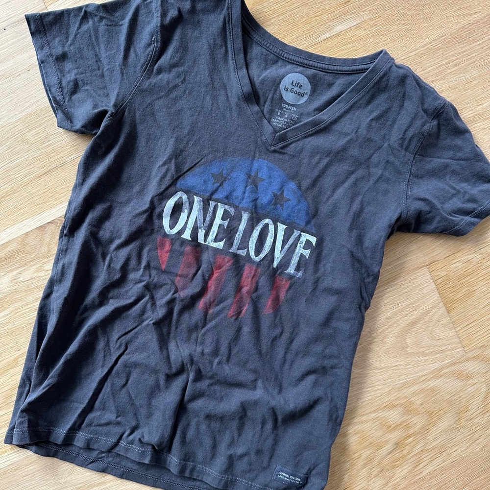 Life Is Good Black Short Sleeve Tee One Love